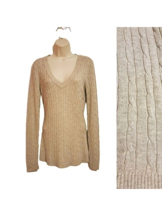 LOFT Sweaters - Ann Taylor LOFT Cable Knit V Neck Sweater Small